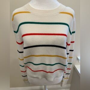 Banana Republic Knit Striped Cream Sweater